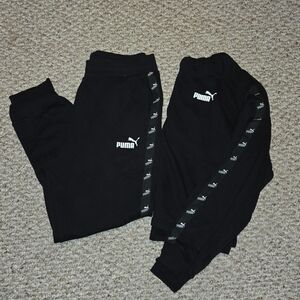 Puma Power Tape Pants and Amplified Cropped Womens Black Puma Hoodie Women's